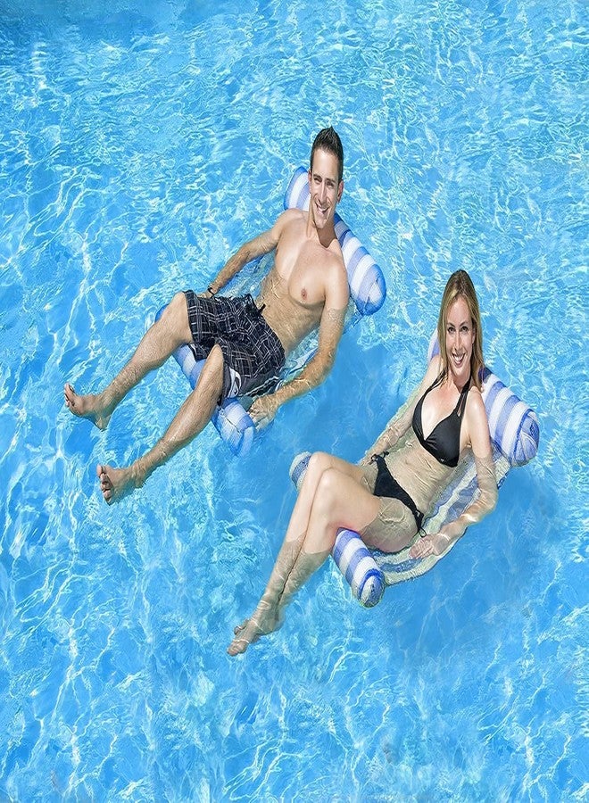 grofly Inflatable Floating Multifunctional Swimming Pool Hammock, Foldable Pool Floating Bed Anti-Leakage Water Hammock Lounge for Beach Lounger/Floating Row/Inflatable Sleeping Mat - Image 5